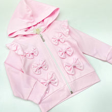 Load image into Gallery viewer, Caramelo Girls Pink diamante Bow Zip up Hoodie 0314148
