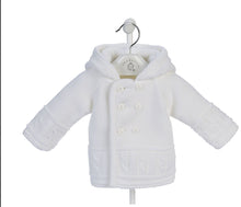 Load image into Gallery viewer, Dandelion Baby White Knitted Cardigan with Hood
