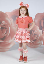 Load image into Gallery viewer, SS23 ADee YVONNE Bright Coral Triple Frill Skirt Set S234522

