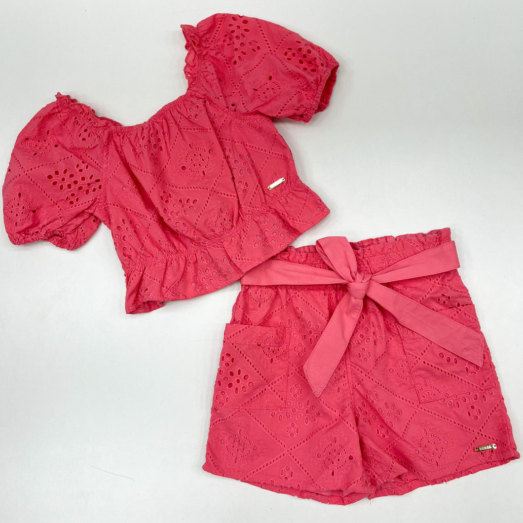 Guess Coral Broderie Anglaise Shorts Set