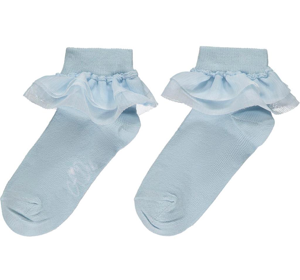 SS23 ADee VIVIANNA Pale Blue Frill Ankle Sock S232911