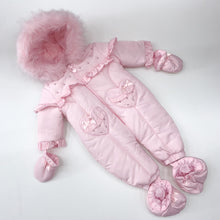 Load image into Gallery viewer, Mintini baby girls pink all in one  suit
