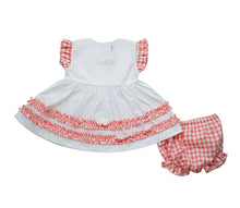 Load image into Gallery viewer, Little A HEATHER Bright White Check Detail Dress LA23210
