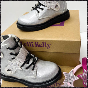 Lelli Kelly silver glitter strap boots