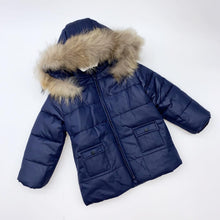 Load image into Gallery viewer, BUFI BOYS Navy Hooded Coat with button pocket
